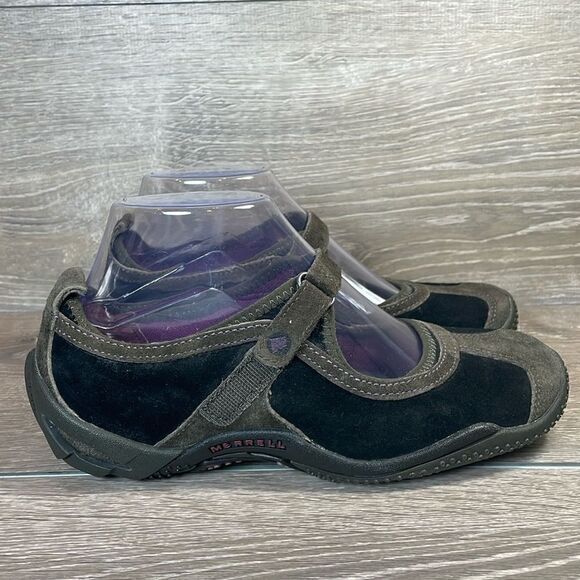 Merrell Circuit MJ Black Taupe Women’s Sz 6.5 Slip On Hiking Mary Jane Shoes - Picture 1 of 11